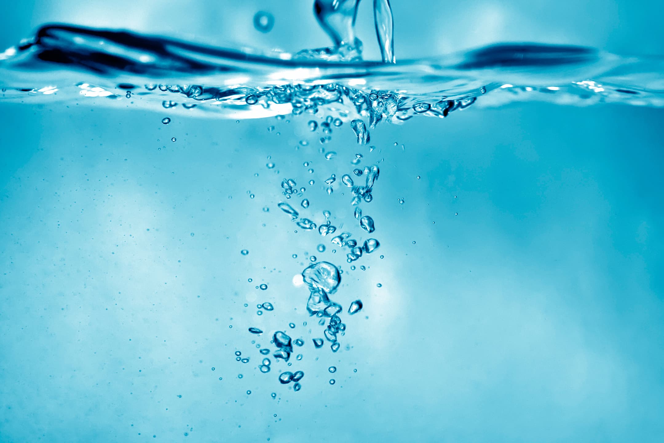 Abbildung: Darstellung von Wasser und Luftbläschen